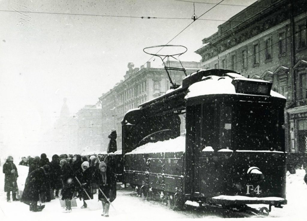 Блокадный трамвай. Ленинград. 