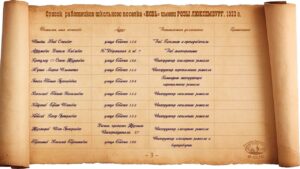 Список работников школьного поселка «Новь» имени Розы Люксембург. 1923 г.